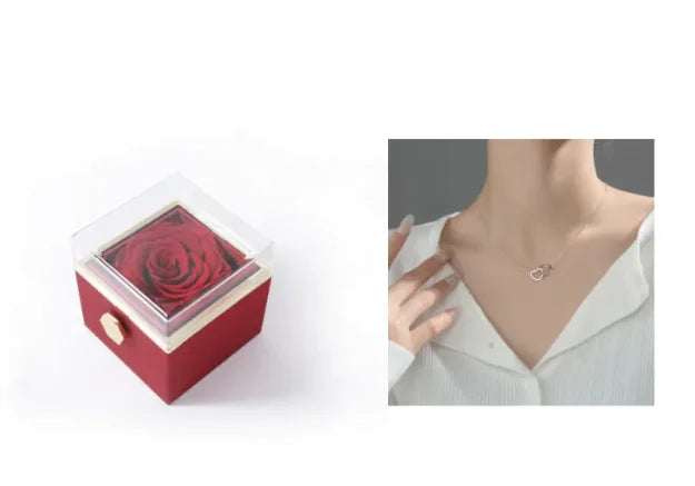 Elegant Rotating Rose Jewelry Box