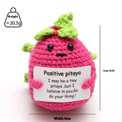 Crocheted Wool Positive Energy Potato – handcrafted with a facial expression