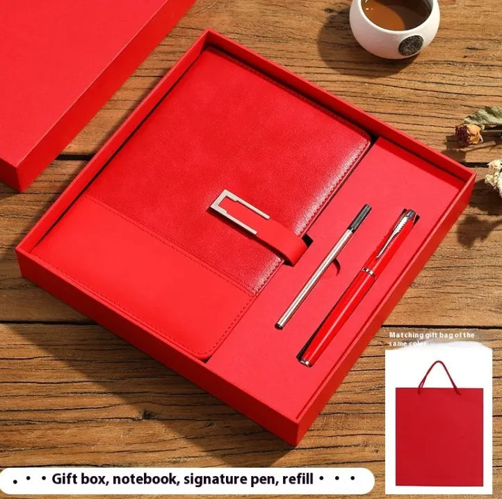 Business Thickening Notebook Soft Leather High-grade Gift Set