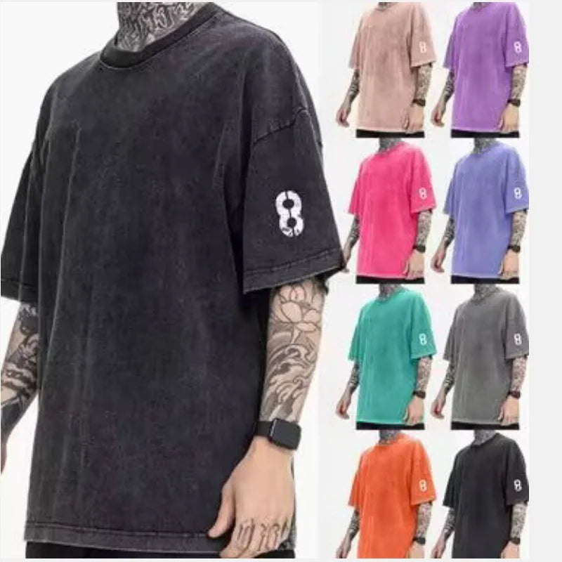 Distressed Round Neck Short Sleeve T-Shirt