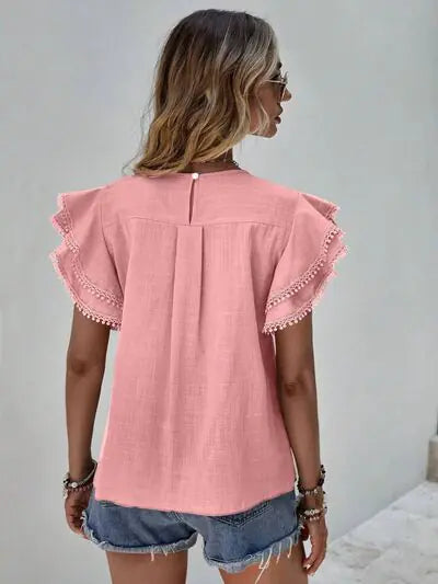 Denise Ruffle Cap Sleeve Blouse-