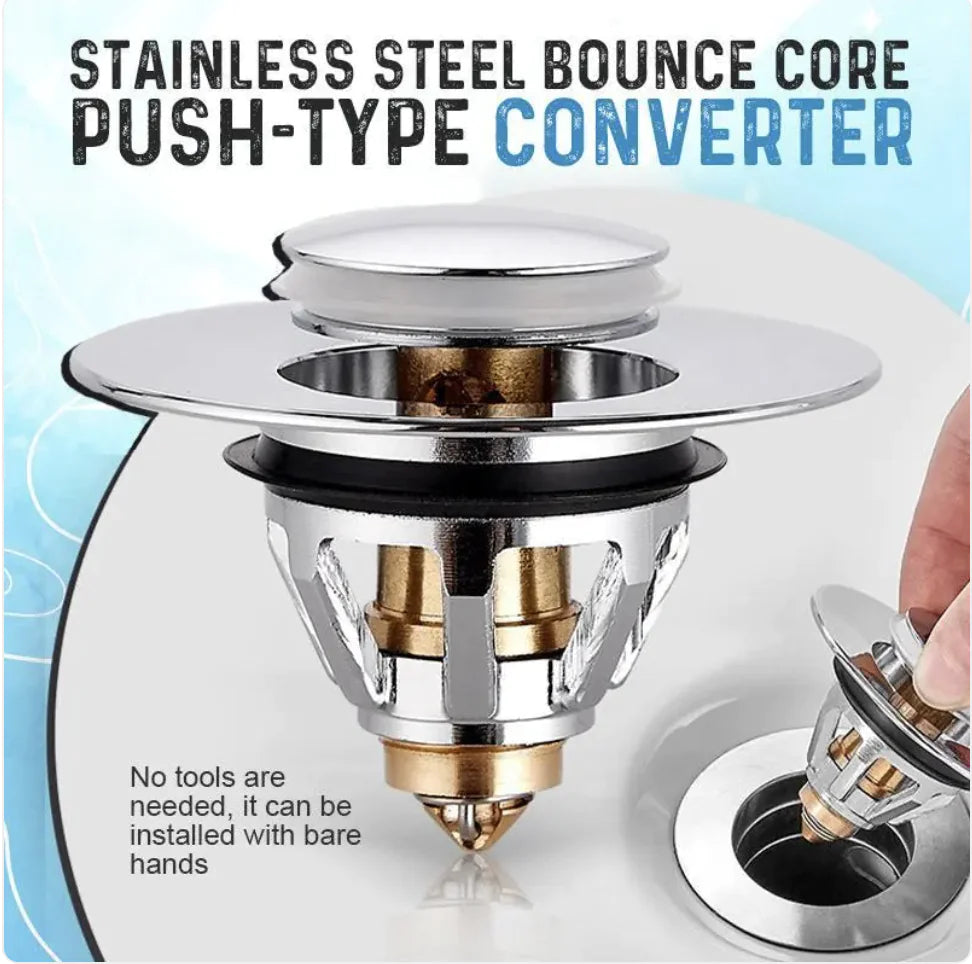 Stainless Steel Pop-Up Drain Filter with Hair Stopper