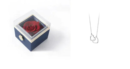 Elegant Rotating Rose Jewelry Box