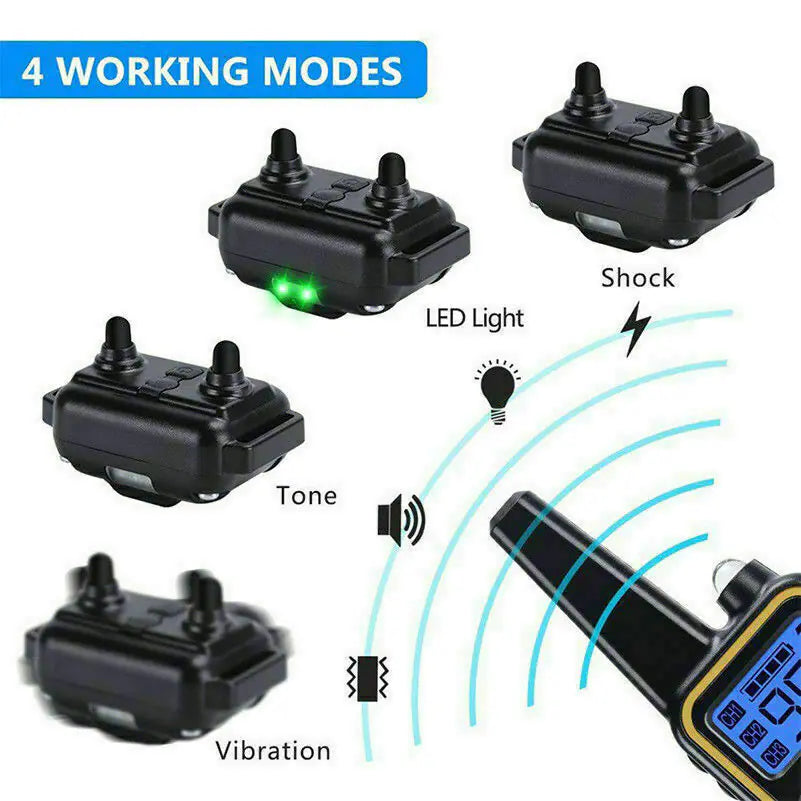 2700 FT Remote Dog Shock Training Collar Rechargeable Waterproof LCD Pet Trainer