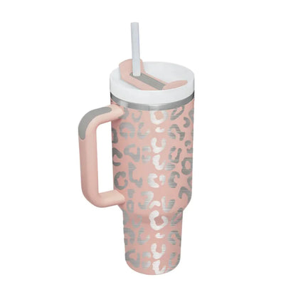 40oz Insulated Tumbler with Handle and Straw