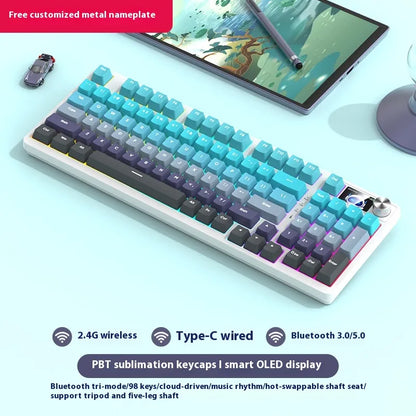 98 Key Wireless Bluetooth Three-model Mechanical Keyboard Gaming Electronic Sports Office