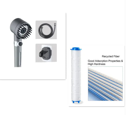 3-Mode High Pressure Shower Head