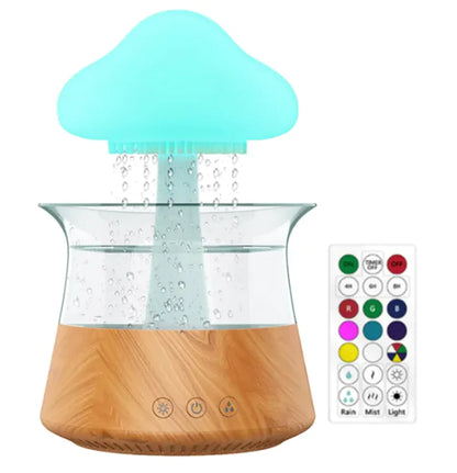 Ultrasonic Atomizing Cloud And Rain Humidifier Wood Grain Seven Color Light Aromatherapy Machine