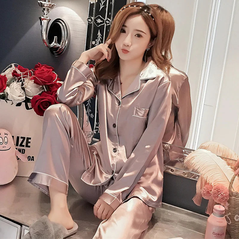 Autumn Ice Silk Loungewear