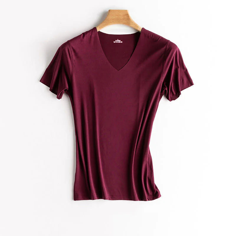 Ice Silk V-Neck T-Shirt