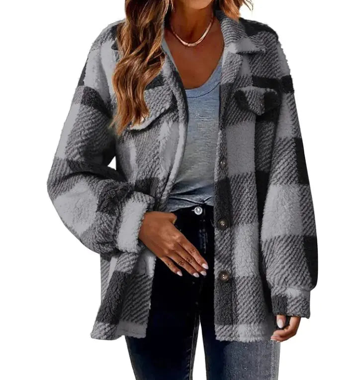 Plush Plaid Women&