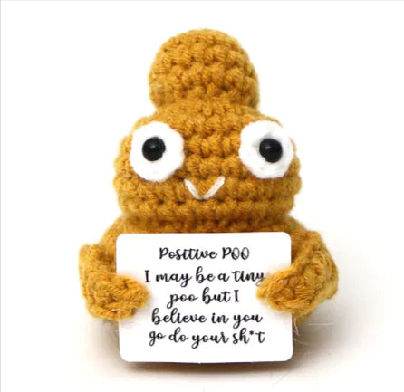 Crocheted Wool Positive Energy Potato – handcrafted with a facial expression