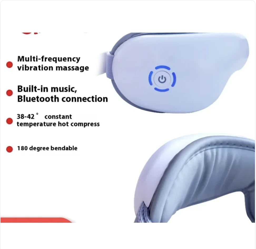 Bluetooth Eye Massager with Vibration and Hot Compress for Relief