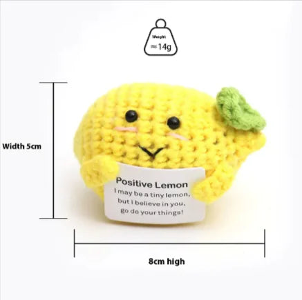 Crocheted Wool Positive Energy Potato – handcrafted with a facial expression