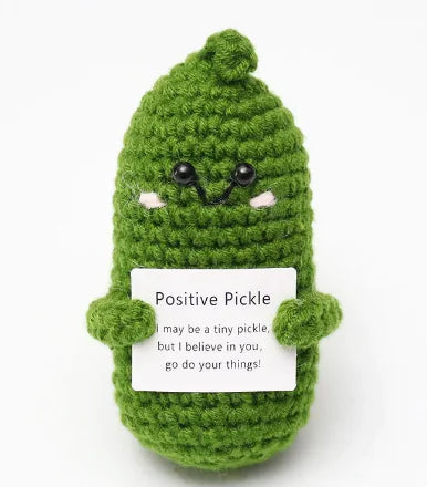 Crocheted Wool Positive Energy Potato – handcrafted with a facial expression