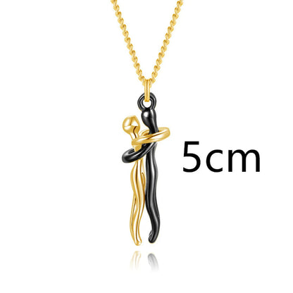 Couple Hugging Pendant Necklace for Women