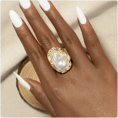 Cross-Border Special-Shaped Pearl Ring