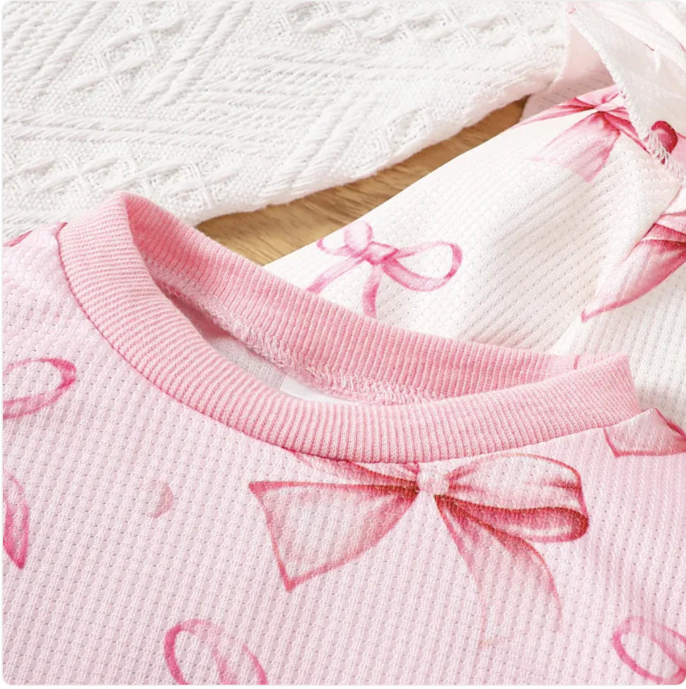 Cute Butterfly Print Baby Sweater and Pants Set