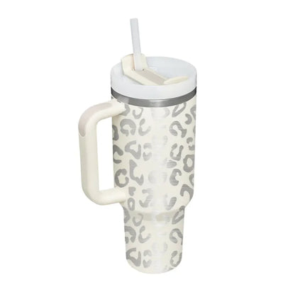 40oz Insulated Tumbler with Handle and Straw